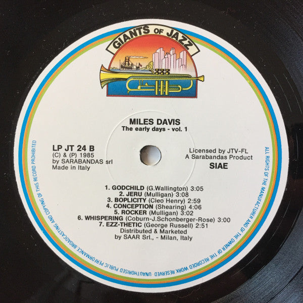 Miles Davis ~ The Early Days - Vol. 1 (Vinyl) - Djungel & Jazz