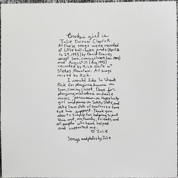Julie Doiron ~ Broken Girl (Vinyl) - Djungel & Jazz
