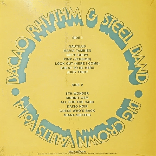 The Bacao Rhythm & Steel Band : Big Crown Vaults Vol. 4 - Bacao Rhythm & Steel Band (LP, Album, Ltd, Ste)