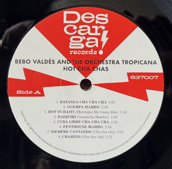 Bebo Valdés And His Orchestra Tropicana ~ Hot Cha Chas (Vinyl) - Djungel & Jazz