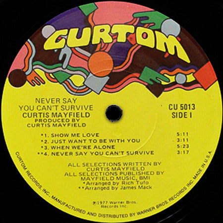 Curtis Mayfield ~ Never Say You Can't Survive (Vinyl) - Djungel & Jazz