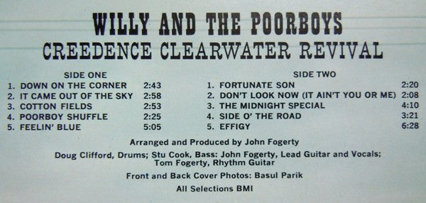 Creedence Clearwater Revival : Willy And The Poor Boys (LP, Album, RE, 180)