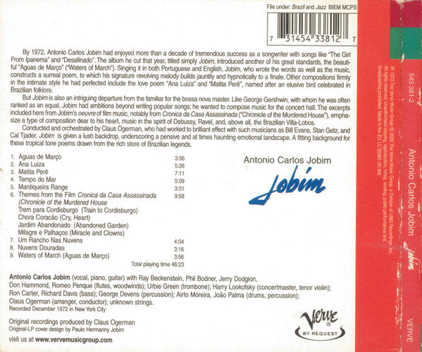 Antonio Carlos Jobim ~ Jobim (Vinyl) - Djungel & Jazz