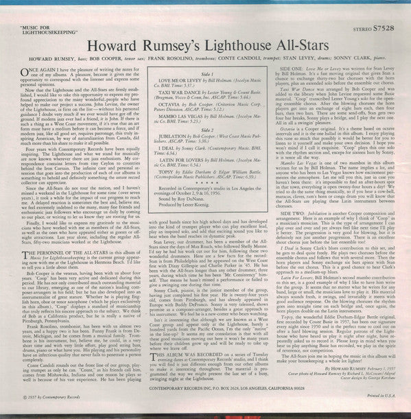 Howard Rumsey's Lighthouse All-Stars ~ Music For Lighthousekeeping (Vinyl) - Djungel & Jazz