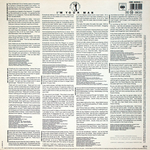 Leonard Cohen : I'm Your Man (LP, Album)