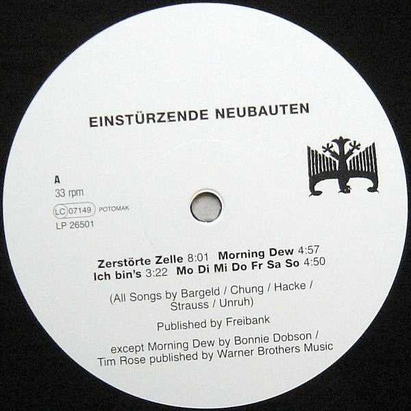 Einstürzende Neubauten ~ Fuenf Auf Der Nach Oben Offenen Richterskala (Vinyl) - Djungel & Jazz