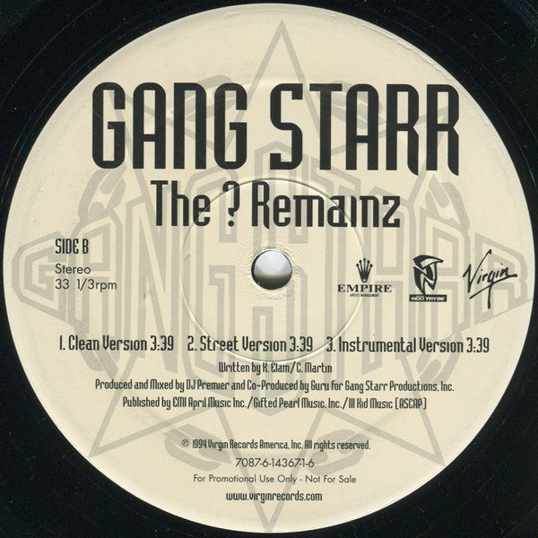 Gang Starr ~ All 4 Tha Ca$h / The ? Remainz (Vinyl) - Djungel & Jazz