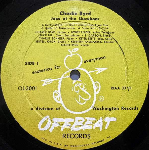 Charlie Byrd : Jazz At The Showboat (LP, Album, Mono)