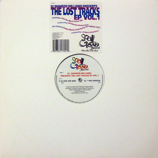 DJ Shaheer Williams* : The Lost Tracks EP Vol.1 (12", EP)