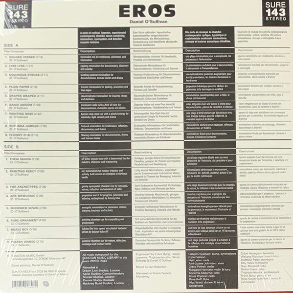 Daniel O'Sullivan ~ Eros (Vinyl) - Djungel & Jazz