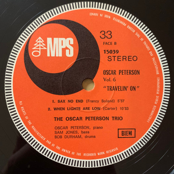 The Oscar Peterson Trio ~ Travelin' On (Vinyl) - Djungel & Jazz