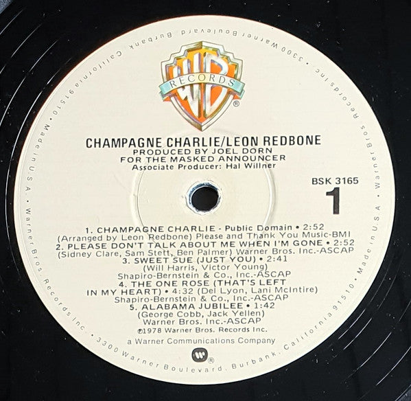 Leon Redbone : Champagne Charlie (LP, Album, RE, RP, Win)