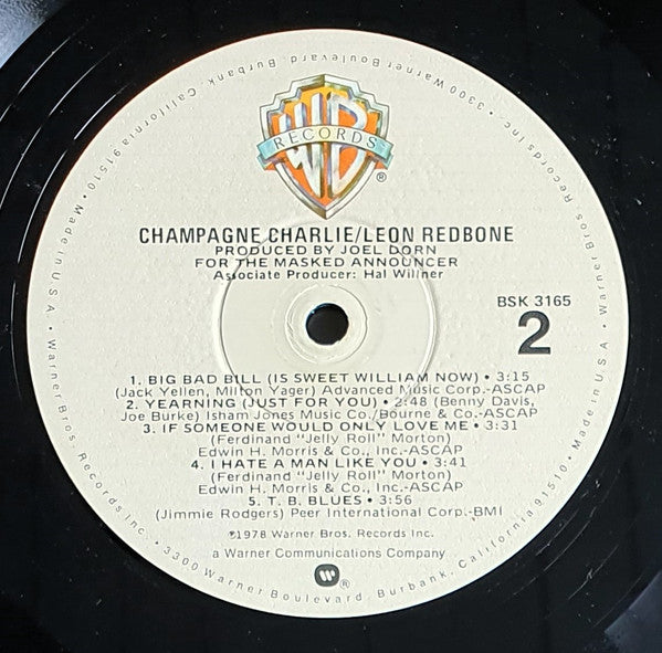 Leon Redbone : Champagne Charlie (LP, Album, RE, RP, Win)