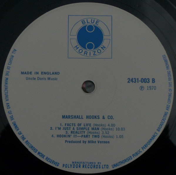 Marshall Hooks & Co. ~ Marshall Hooks & Co. (Vinyl) - Djungel & Jazz