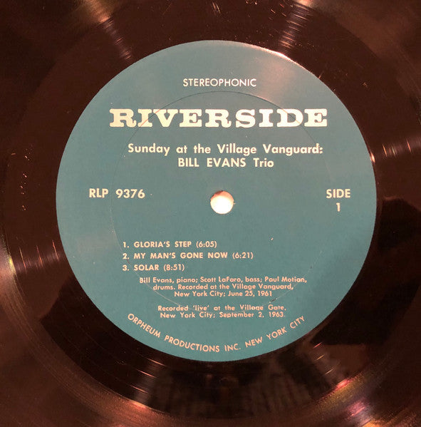The Bill Evans Trio Featuring Scott LaFaro : Sunday At The Village Vanguard (LP, Album, RE)