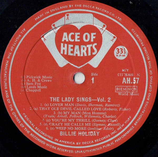 Billie Holiday ~ The Lady Sings - Vol. 2 (Vinyl) - Djungel & Jazz