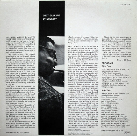 Dizzy Gillespie ~ At Newport (Vinyl) - Djungel & Jazz