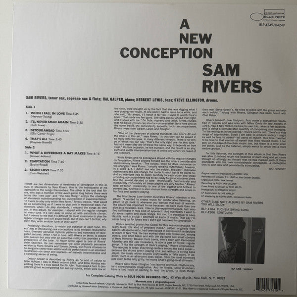 Sam Rivers ~ A New Conception (Vinyl) - Djungel & Jazz