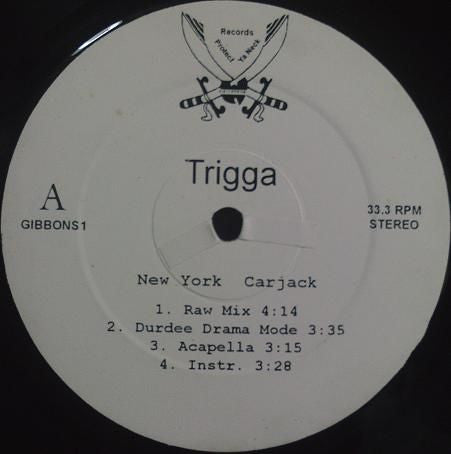 Trigga  ~ New York Carjack / No Tomorrow (Vinyl) - Djungel & Jazz