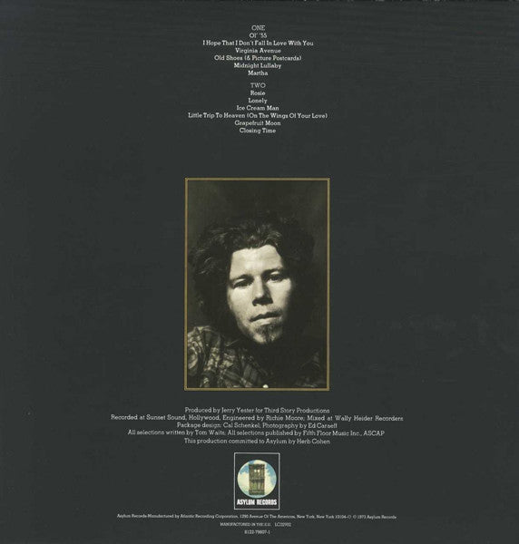 Tom Waits : Closing Time (LP, Album, RE, Whi)