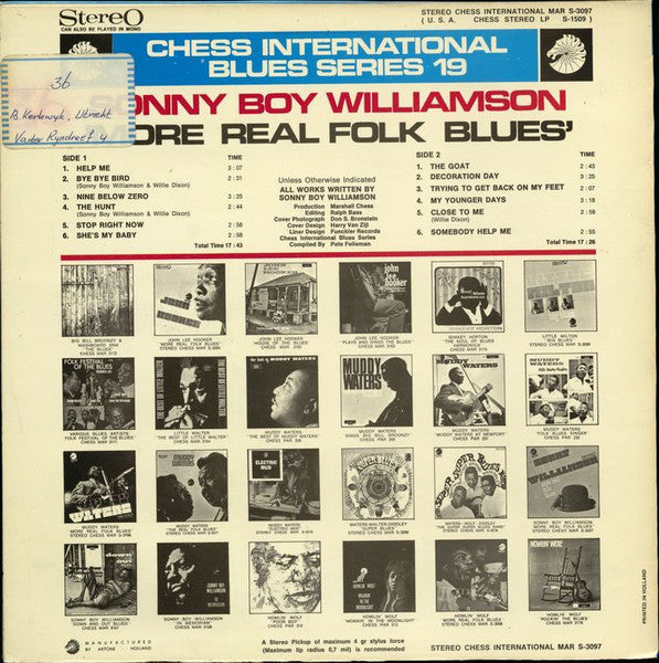 Sonny Boy Williamson (2) : More Real Folk Blues (LP, Album, Comp)