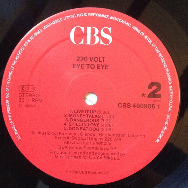 220 Volt : Eye To Eye (LP, Album)