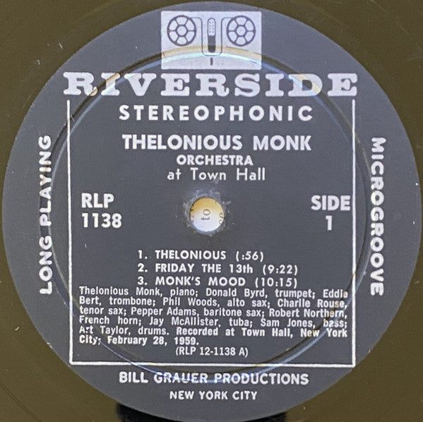 The Thelonious Monk Orchestra ~ At Town Hall (Vinyl) - Djungel & Jazz