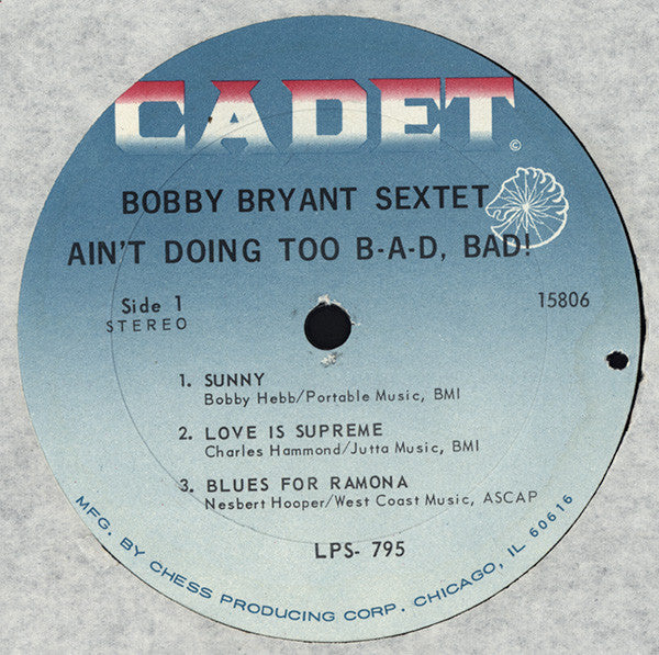 Bobby Bryant Sextet ~ Ain't Doing Too B-a-d, Bad (Vinyl) - Djungel & Jazz