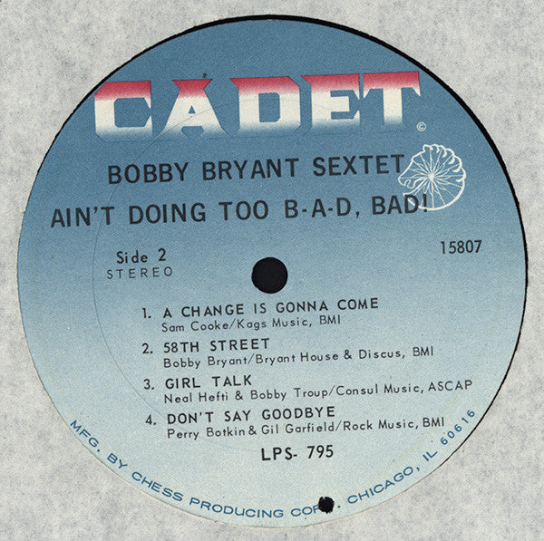 Bobby Bryant Sextet ~ Ain't Doing Too B-a-d, Bad (Vinyl) - Djungel & Jazz