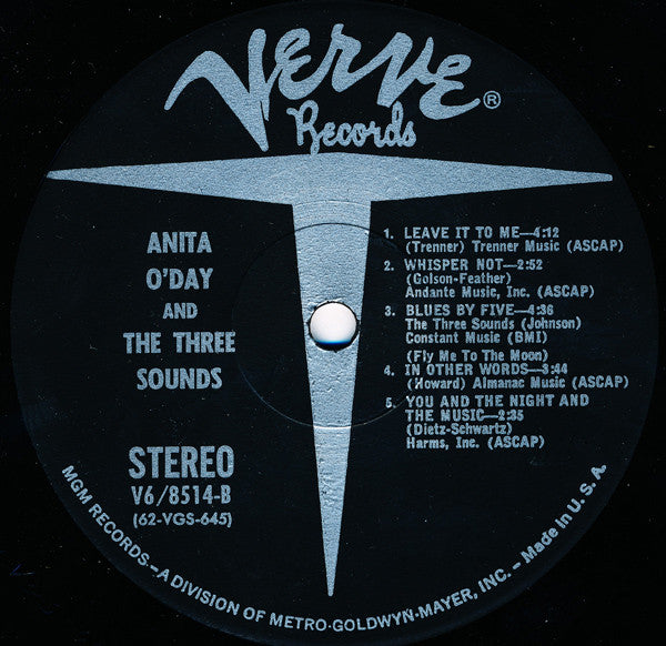 Anita O'Day And The Three Sounds ~ Anita O'Day & The Three Sounds (Vinyl) - Djungel & Jazz