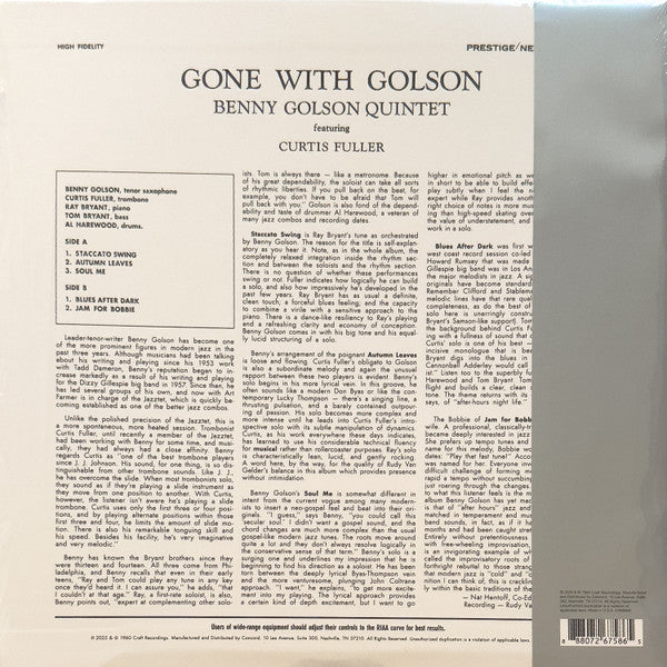 Benny Golson ~ Gone With Golson (Vinyl) - Djungel & Jazz