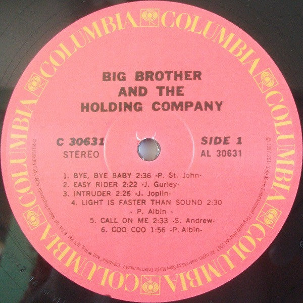 Big Brother & The Holding Company ~ Big Brother & The Holding Company Featuring Janis Joplin (Vinyl) - Djungel & Jazz