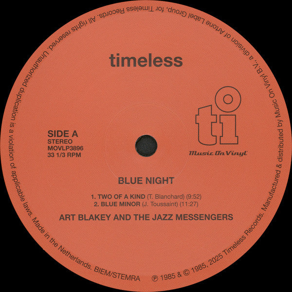 Art Blakey & The Jazz Messengers ~ Blue Night (Vinyl) - Djungel & Jazz