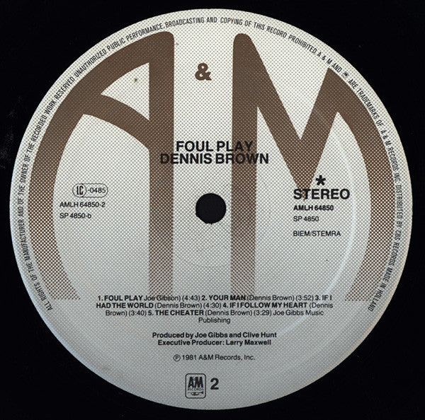 Dennis Brown : Foul Play (LP, Album)