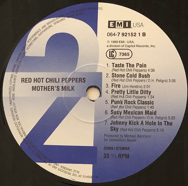 Red Hot Chili Peppers ~ Mother's Milk (Vinyl) - Djungel & Jazz