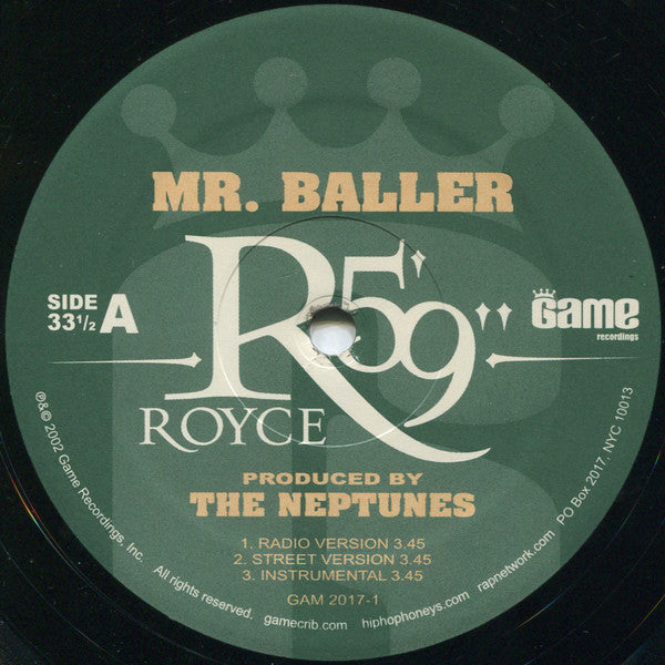 Royce Da 5'9" ~ Mr. Baller / My Friend (Vinyl) - Djungel & Jazz