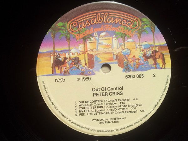 Peter Criss ~ Out Of Control (Vinyl) - Djungel & Jazz