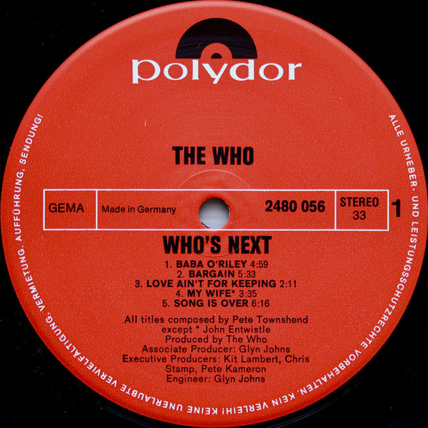 The Who ~ Who's Next (Vinyl) - Djungel & Jazz