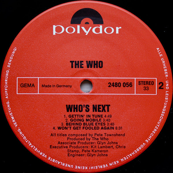 The Who ~ Who's Next (Vinyl) - Djungel & Jazz