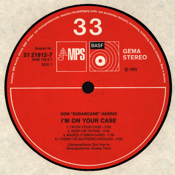 Don "Sugarcane" Harris : I'm On Your Case (LP, Album)