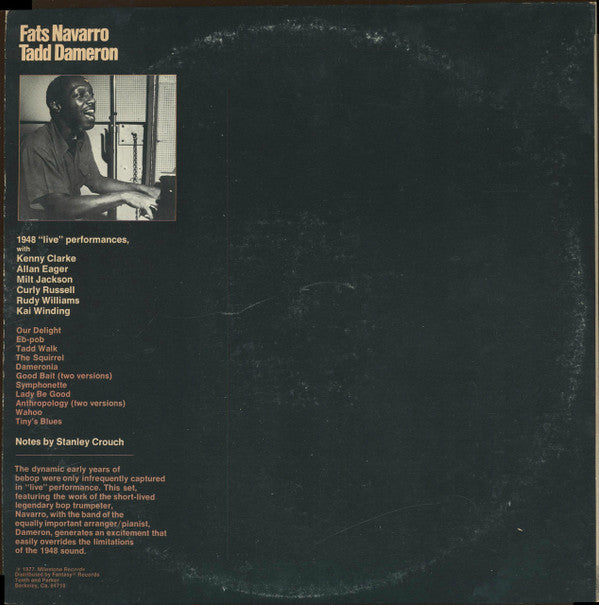 Fats Navarro Featured With The Tadd Dameron Band ~ Featured With The Tadd Dameron Band (Vinyl) - Djungel & Jazz