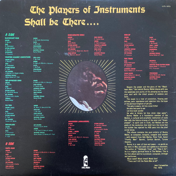 Bunny Wailer : Blackheart Man (LP, Album, Gat)