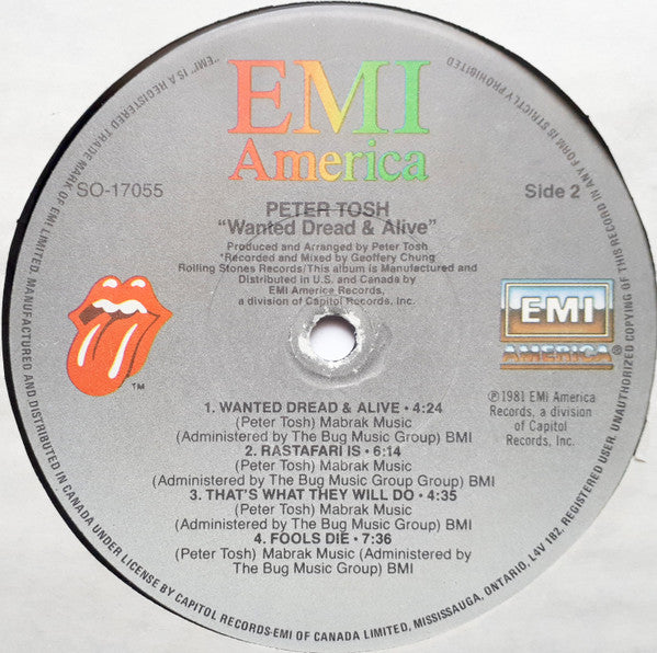 Peter Tosh ~ Wanted Dread & Alive (Vinyl) - Djungel & Jazz