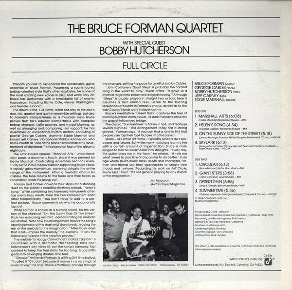 The Bruce Forman Quartet With Special Guest Bobby Hutcherson ~ Full Circle (Vinyl) - Djungel & Jazz