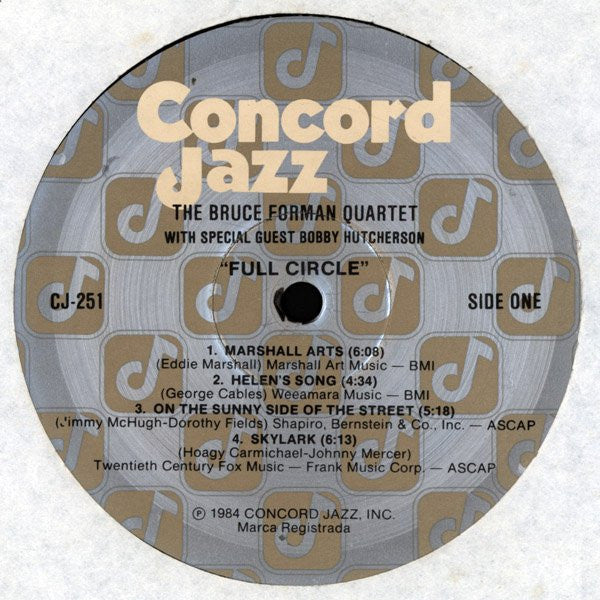 The Bruce Forman Quartet With Special Guest Bobby Hutcherson ~ Full Circle (Vinyl) - Djungel & Jazz