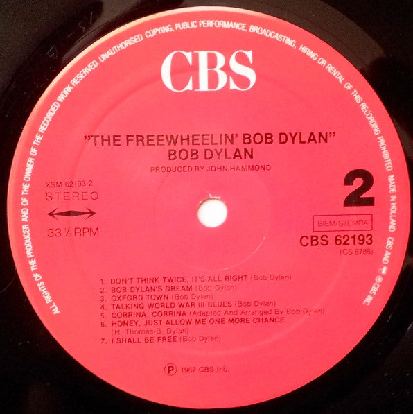 Bob Dylan : The Freewheelin' Bob Dylan (LP, Album, RE)