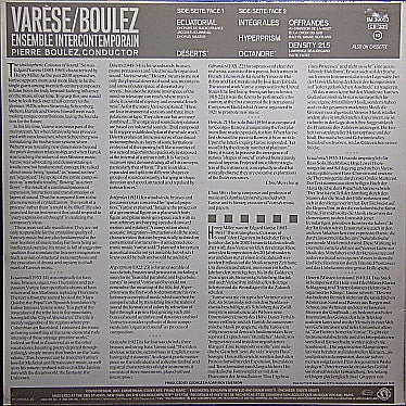 Varèse* / Boulez* / Ensemble Intercontemporain : Varèse: Ecuatorial / Déserts / Intégrales (LP, Album)