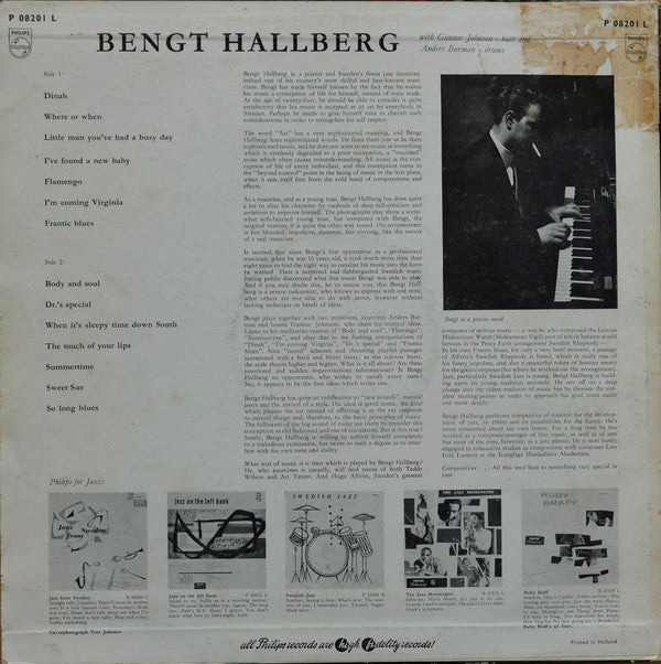 Bengt Hallberg ~ Bengt Hallberg (Vinyl) - Djungel & Jazz