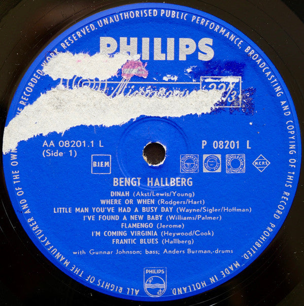 Bengt Hallberg ~ Bengt Hallberg (Vinyl) - Djungel & Jazz