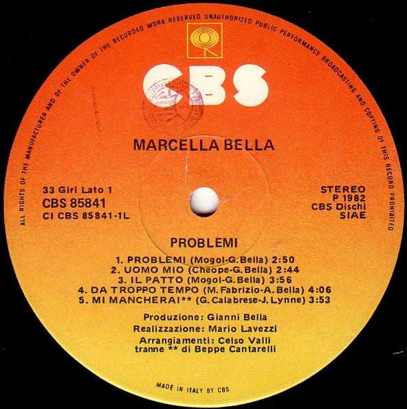 Marcella Bella : Problemi (LP, Album)